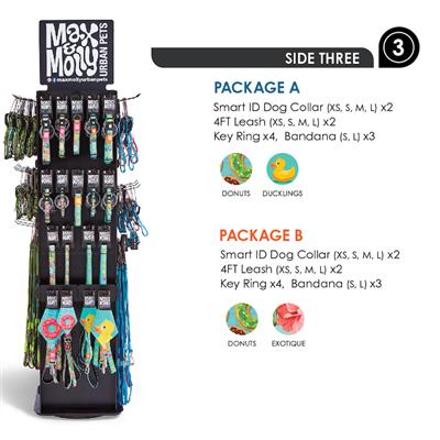 Max & Molly ISO,  4 Sided Swivel POS Floor Stand