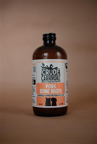 16 oz Pork Bone Broth for Dogs + Cats