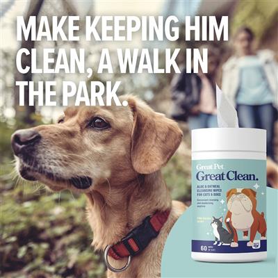 Great Pet® Great Clean Aloe and Oatmeal Cleansing Pet Wipes