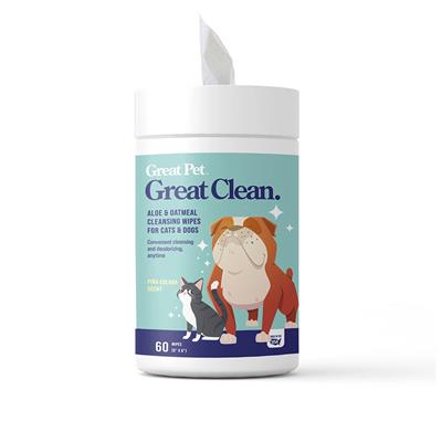 Great Pet® Great Clean Aloe and Oatmeal Cleansing Pet Wipes