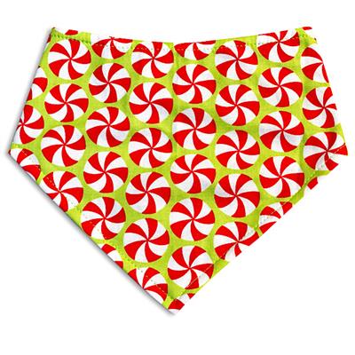 Handmade Dog Bandana – Lime Green with Starlight Christmas Mints | Festive Holiday Mint Pet Scarf