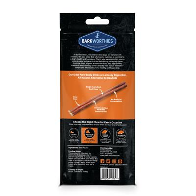 4” Booly Sticks Beef Bully Sticks 2 pk by Barkworthies