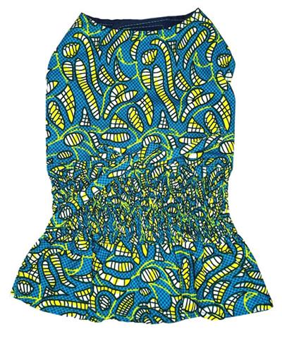 Ruched Waist Tribal Dog Dress