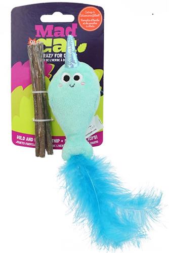 Mad Cat® Narwhal With Catnip & Silvervine Cat Toy