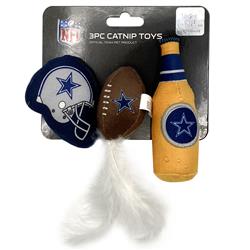 NFL Dallas Cowboys 3 pc Cat Nip Toy Set