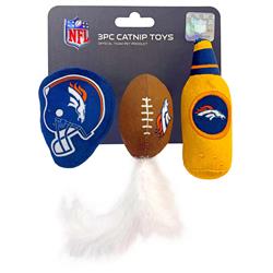 Denver Broncos 3 pc Cat Nip Toy Set