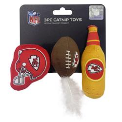 Kansas City Chiefs 3 pc Cat Nip Toy Set