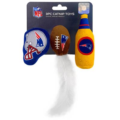New England Patriots 3 pc Cat Nip Toy Set