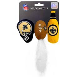 New Orleans Saints 3 pc Cat Nip Toy Set