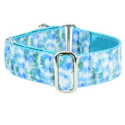 Teal Tie-Dye Swiss Velvet Satin Lined Collars & Leads