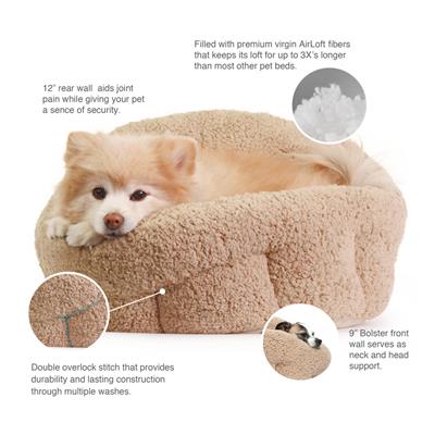 Beige Standard Sherpa OrthoComfort Deep Dish Cuddler