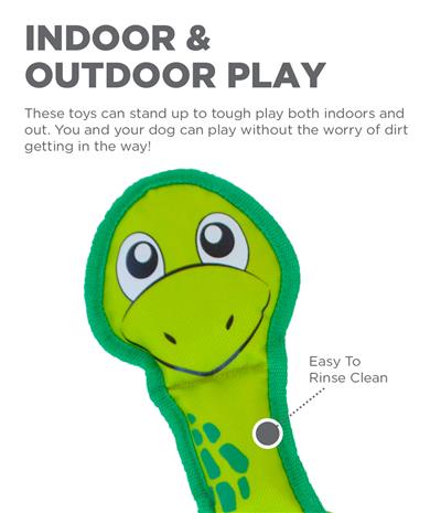 Outward Hound Fire Biterz Sea Turtle Durable Fire Hose Dog Toy Green Medium