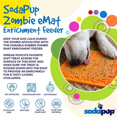 Zombie Design Emat Enrichment Licking Mat - Black