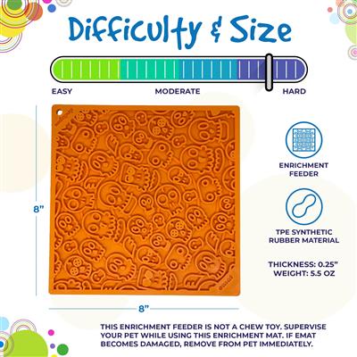 Zombie Design Emat Enrichment Licking Mat - Black