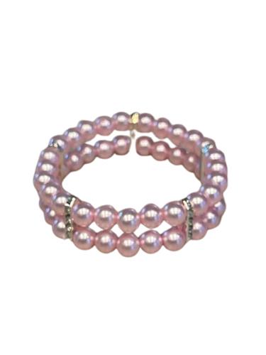 2 Row Pretty Pearl Choker Necklace, Blush