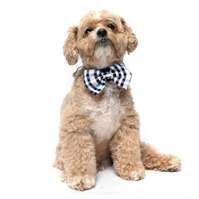 BLACK AND WHITE GINGHAM PLAID - Velcro Bow Tie