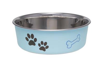 Loving Pets Classic Dog Bowl Paw Print & Bone Murano 1ea/Medium