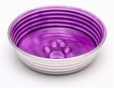 Loving Pets Dog Bowl Paw Print Lilac 1ea/Small