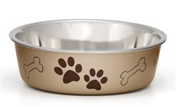 Loving Pets Metallic Dog Bowl Champagne Small