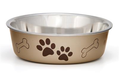 Loving Pets Metallic Dog Bowl Champagne Small