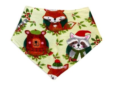 Bandana - Holiday Critters - Lime Green Animal Christmas Xmas