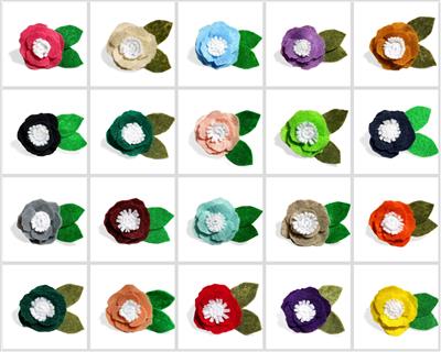 Begonia - Velcro Attachable Dog & Cat Collar Felt Flowers