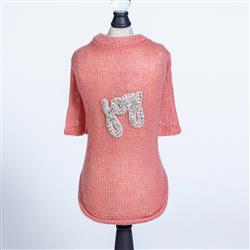 Joy Dog Sweater: Coral 