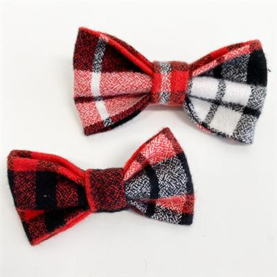 Flannel Pj's Plaid Dog Collar Bow Tie (2 colors)