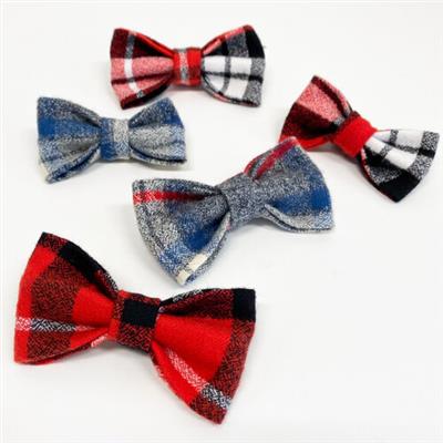Flannel Pj's Plaid Dog Collar Bow Tie (2 colors)