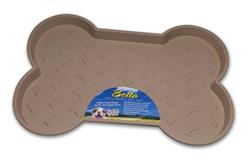 Loving Pets Spill-Proof Bone Shaped Dog Mat Tan 1ea/Small