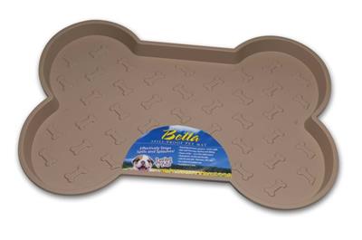 Loving Pets Spill-Proof Bone Shaped Dog Mat Tan 1ea/Small
