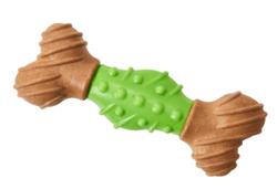 Bam-Bone Dental Bone Dog Toy Green/Brown 1ea/7 in
