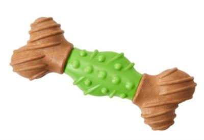 Bam-Bone Dental Bone Dog Toy Green/Brown 1ea/7 in