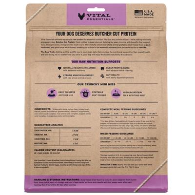 Vital Essentials Dog Freeze-Dried Raw Grain Free Turkey Entree Mini Nibs 5.5oz.