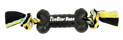 Mammoth Pet Products TireBiter Bone w/Rope Dog Toy Rope with Bone Multi-Color 1ea/16 in, Large