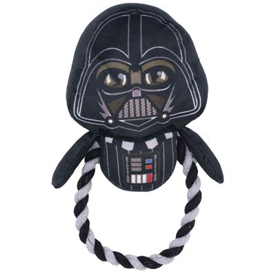 Dog Toy Plush Rope Toy - Star Wars Darth Vader Plush + Black Gray Round Rope