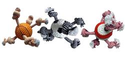 Multipet Doglucent Trp Tug Sports Balls Dog Toy Assorted 3.5 In