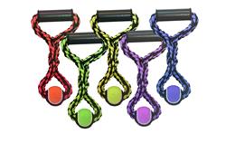 Multipet Multipet Nuts for Knots Rope Tug w/ Tennis Ball (Assorted Colors) Size: 20inch