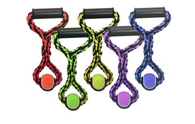 Multipet Multipet Nuts for Knots Rope Tug w/ Tennis Ball (Assorted Colors) Size: 20inch
