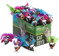 Multipet Multipet Safari Feather Mice Assorted Colors - 25pc.