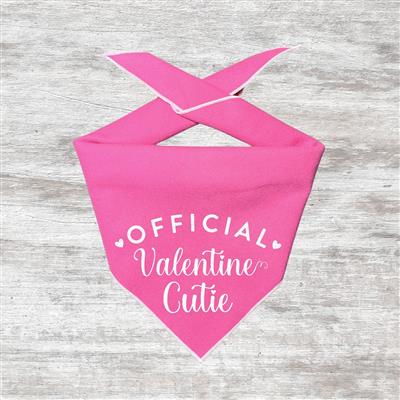 Valentine Bandana | Valentines Day Bandana | Valentine Dog Bandana | Official Valentine Cutie Pink