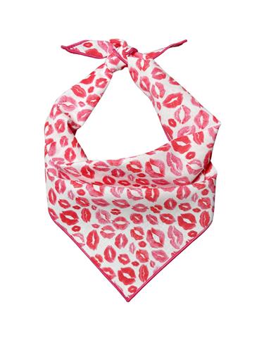 Valentine Bandana | Valentines Day Bandana | Red Hearts Valentine Dog Bandana,  Lips | Kisses