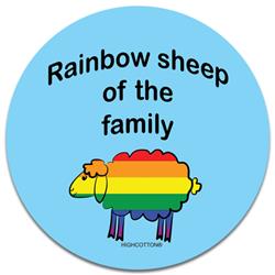 Rainbow Sheep of the Family - 4" ROUND Magnets