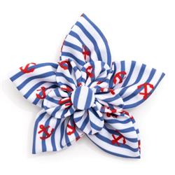 Navy Stripe Anchors Flower
