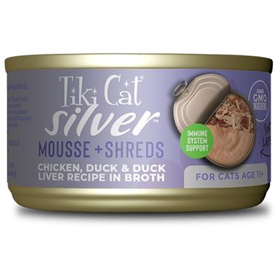 Tiki Pet Cat Silver Mousse Chicken Duck 14.4Oz (6per Pack)