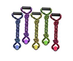 Nuts for Knots™ 2-Knot Rope Tug w/ Tennis Ball (Assorted Colors)  Size: 20"