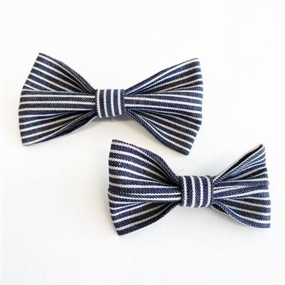 Railroad Denim Dog Collar Bow Tie (Solid and Striped)