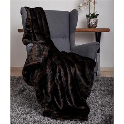 Faux Fur Dog Throw: Chocolate 