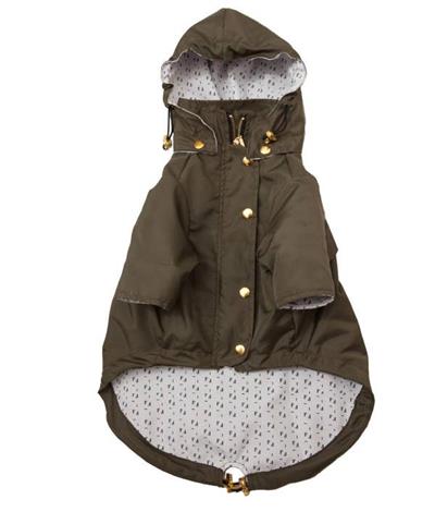 Military Green Raincoat for Dogs