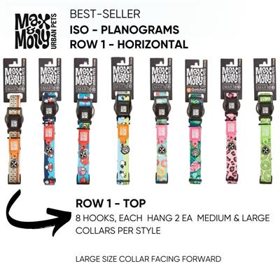Max & Molly ISO, Easy Setup Wall Planogram, 8 STYLES, Collars & Leashes